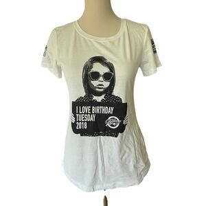 Graphic Tee Coors Light Womens Cotton Blend White Birthday Tuesday 2018 Bar L